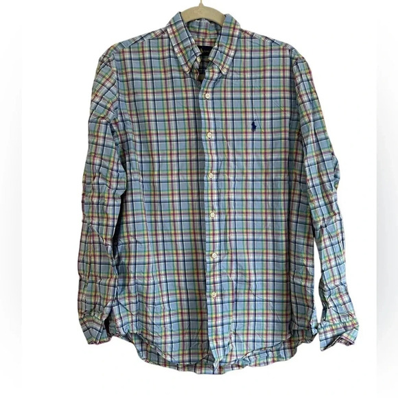 RALPH LAUREN MULTICOLOR PLAID PREPPY BUTTON DOWN SHIRT - Picture 1 of 5